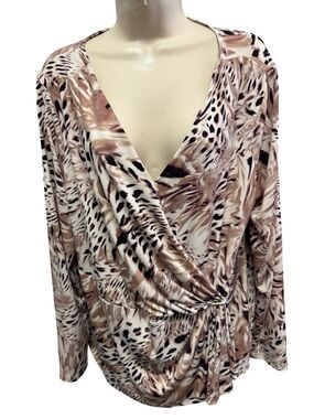 1529 / Jennifer Lopez Animal Print Top Women’s Size 1X